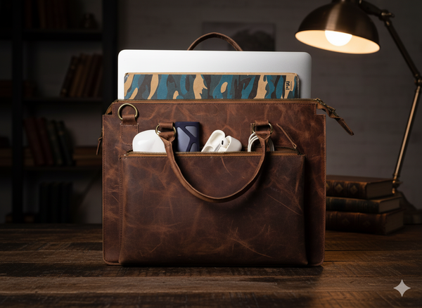 Handcrafted Leather Bag For Men's – Ideal for Office & Work
